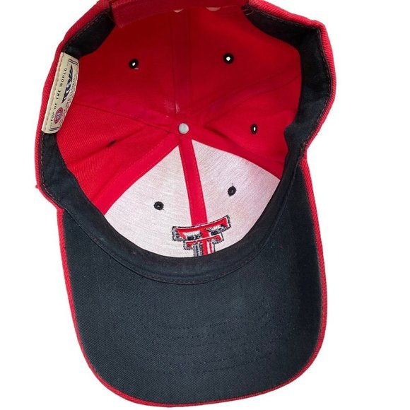 Vtg Texas Tech Red Raiders Hat Big 12 Top of the World Embroidered Red - Picture 5 of 7